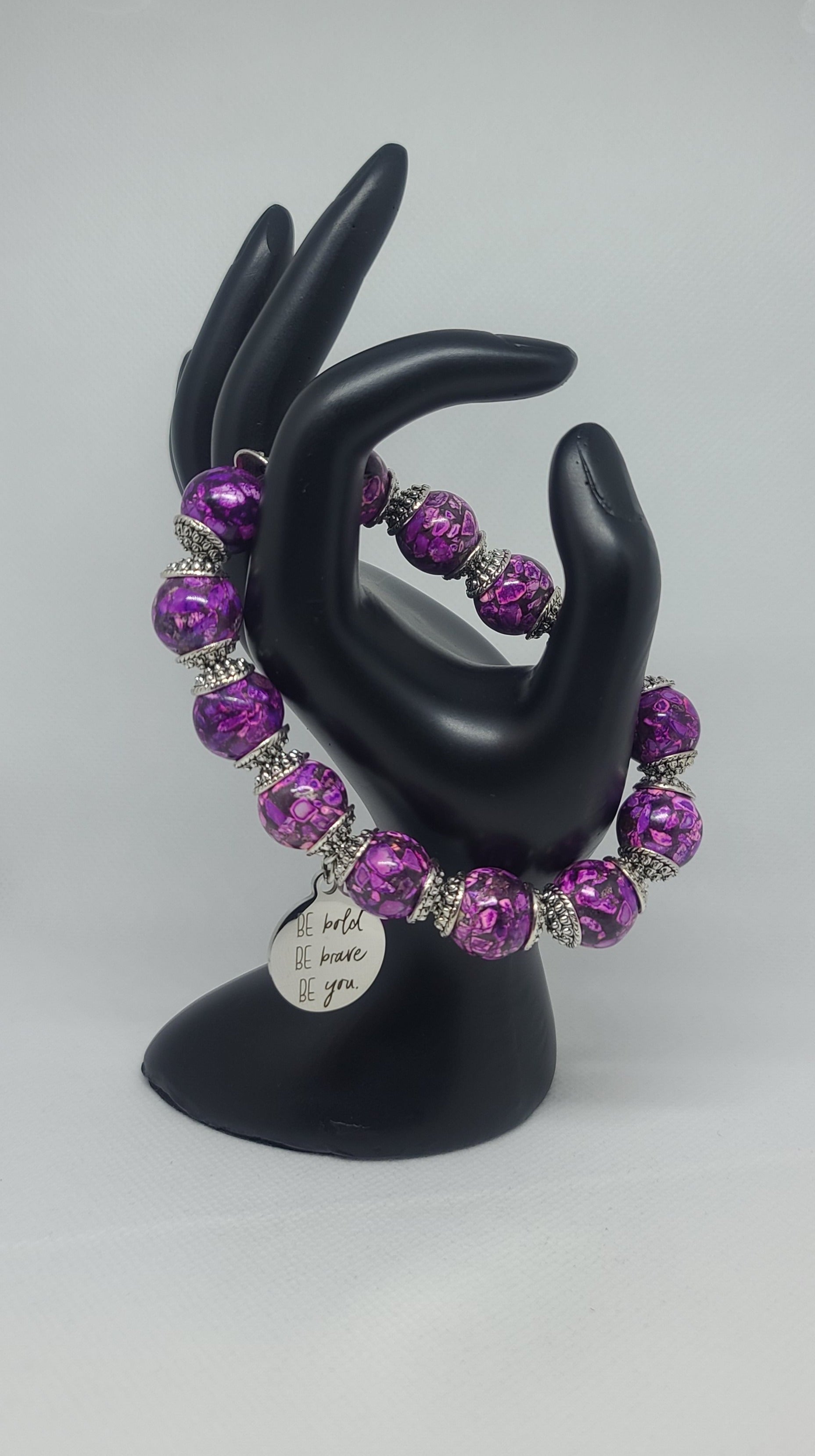 Purple Mosaic Howlite 14mm