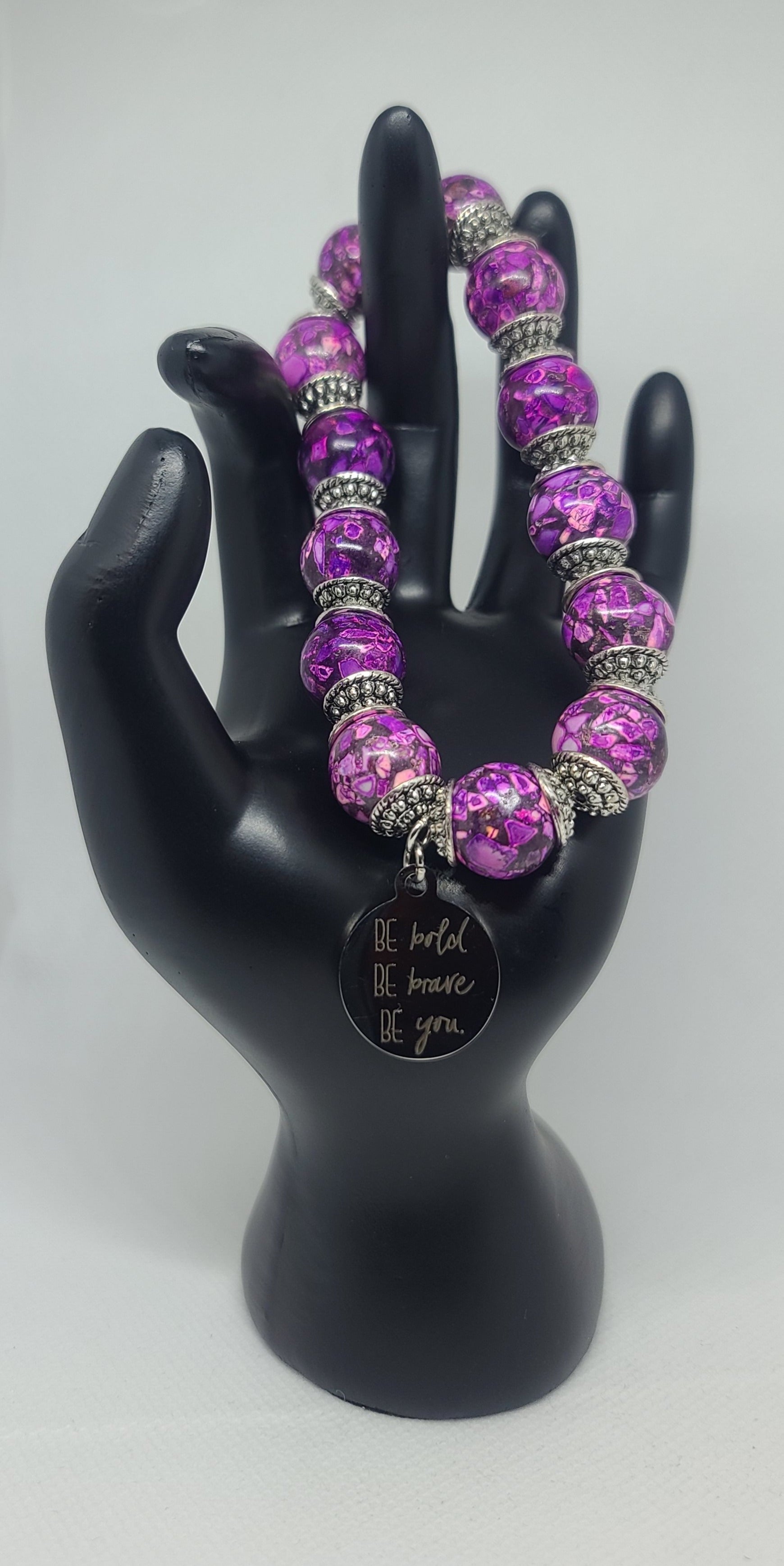 Purple Mosaic Howlite 14mm