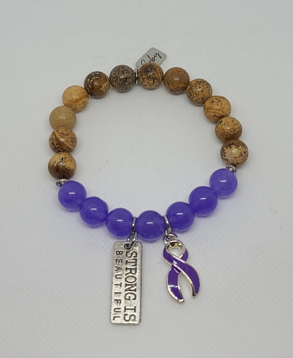 Lavendar Quartzite & Picture Jasper 10mm
