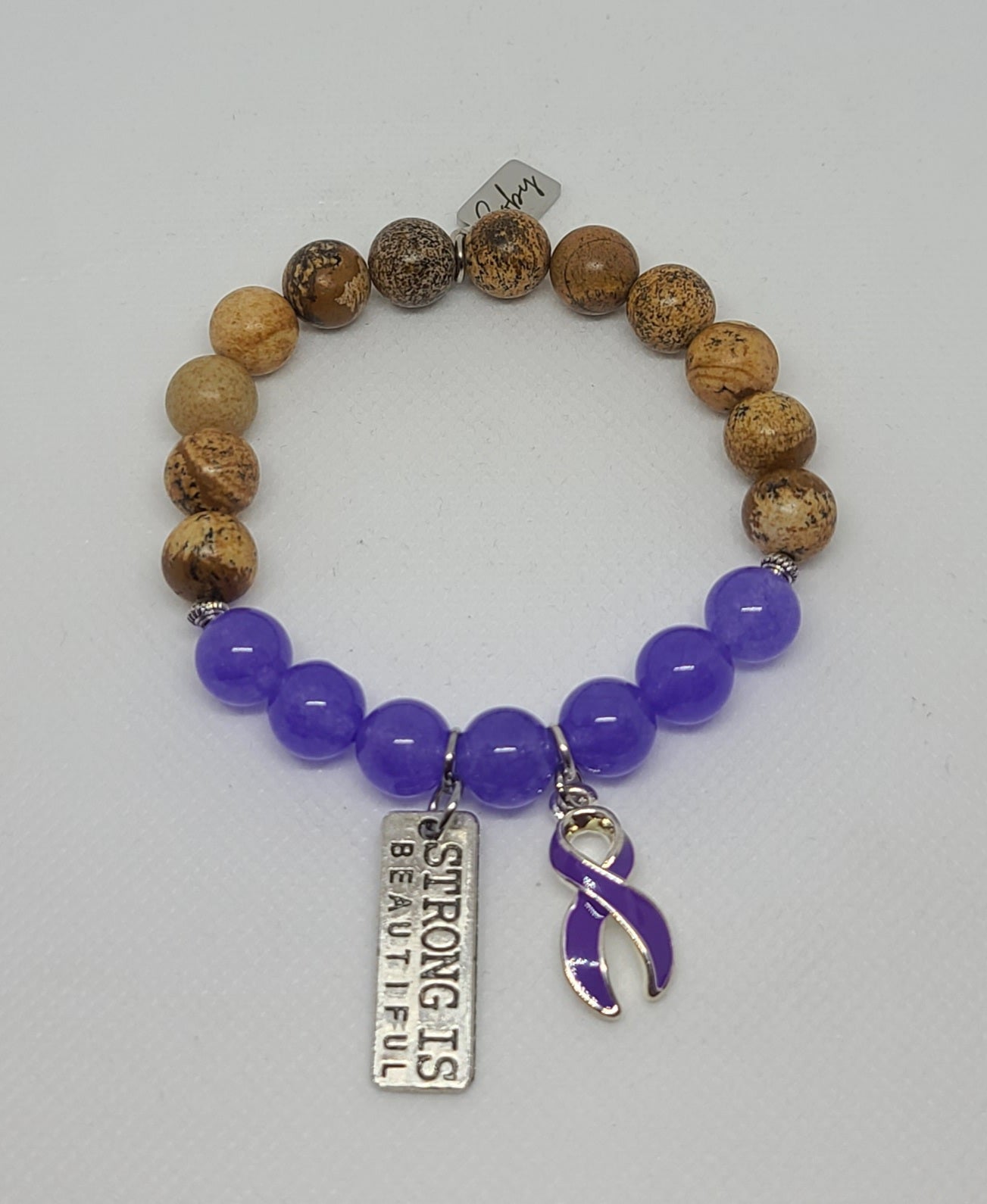 Lavendar Quartzite & Picture Jasper 10mm