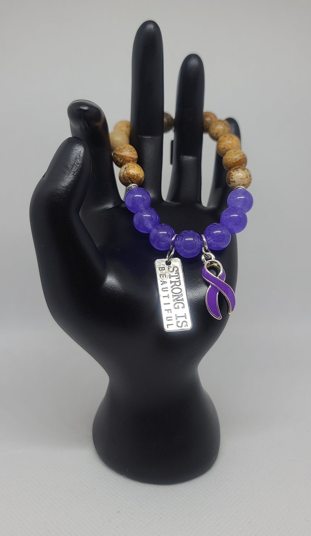 Lavendar Quartzite & Picture Jasper 10mm