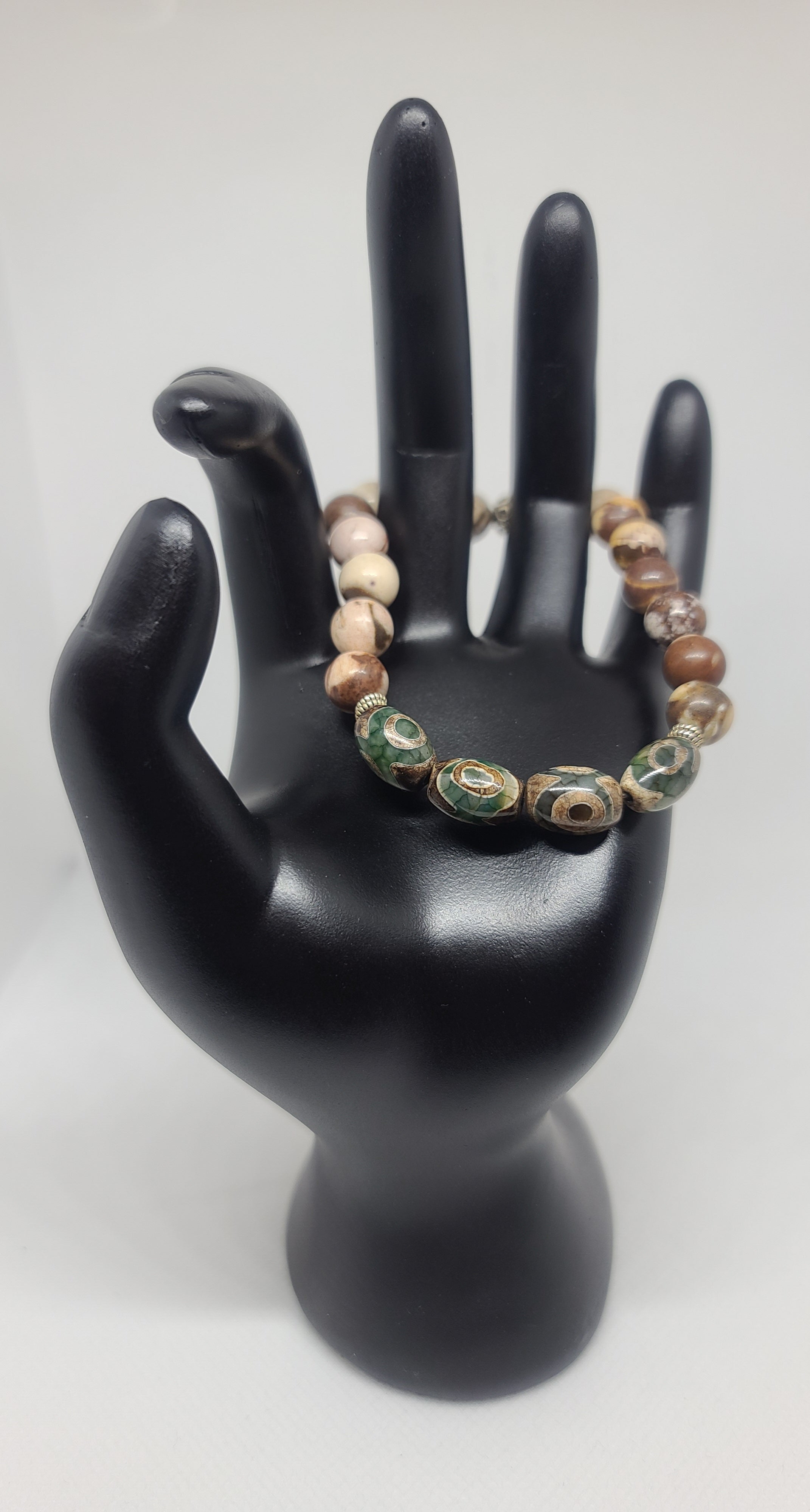 Tibetan & Brown Agate 8mm