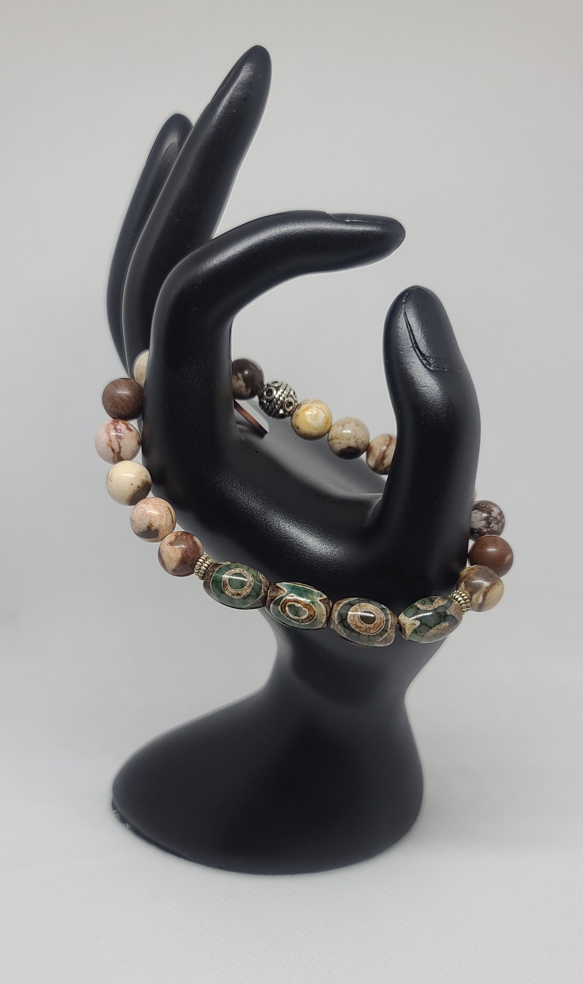 Tibetan & Brown Agate 8mm