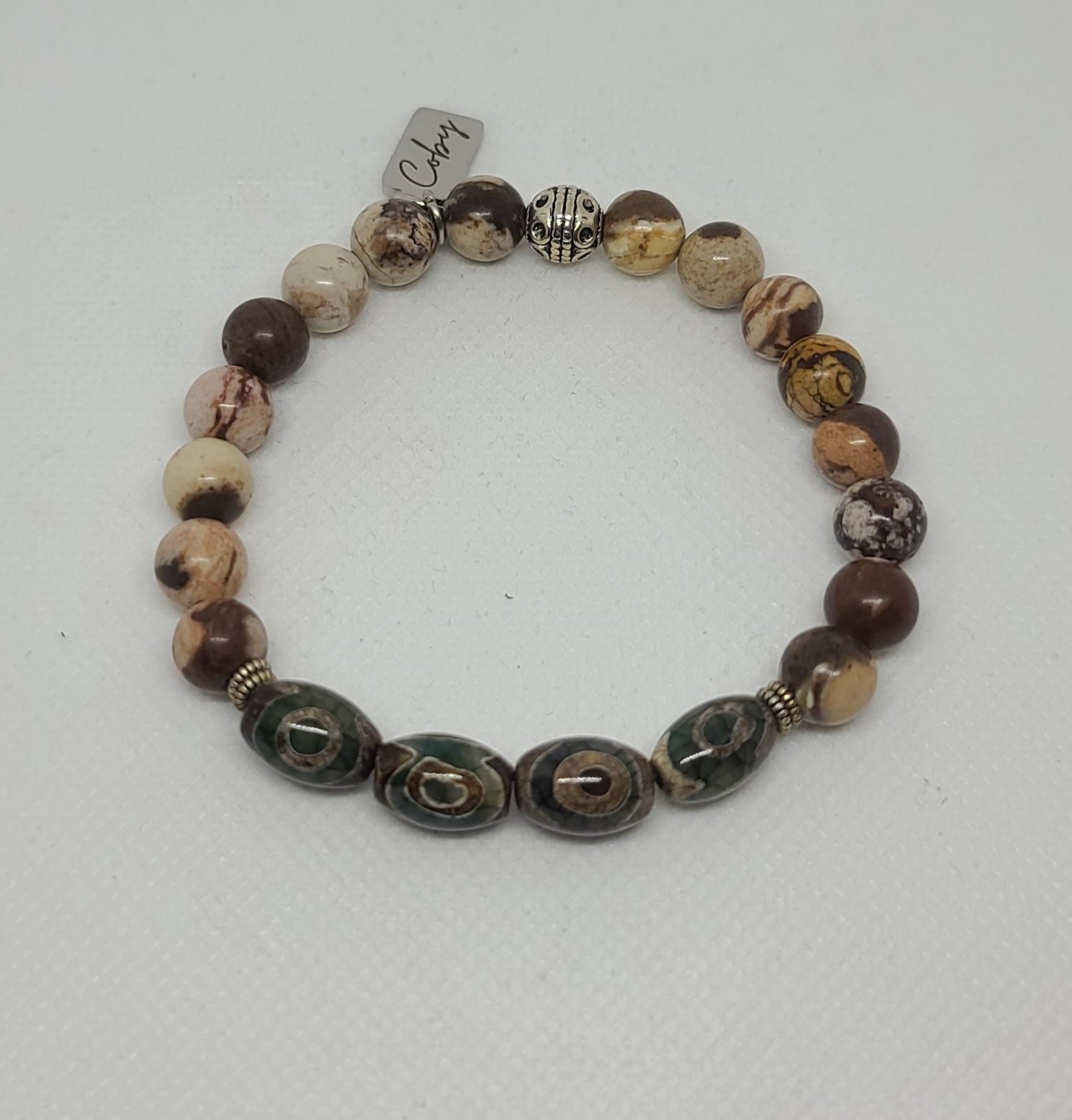 Tibetan & Brown Agate 8mm