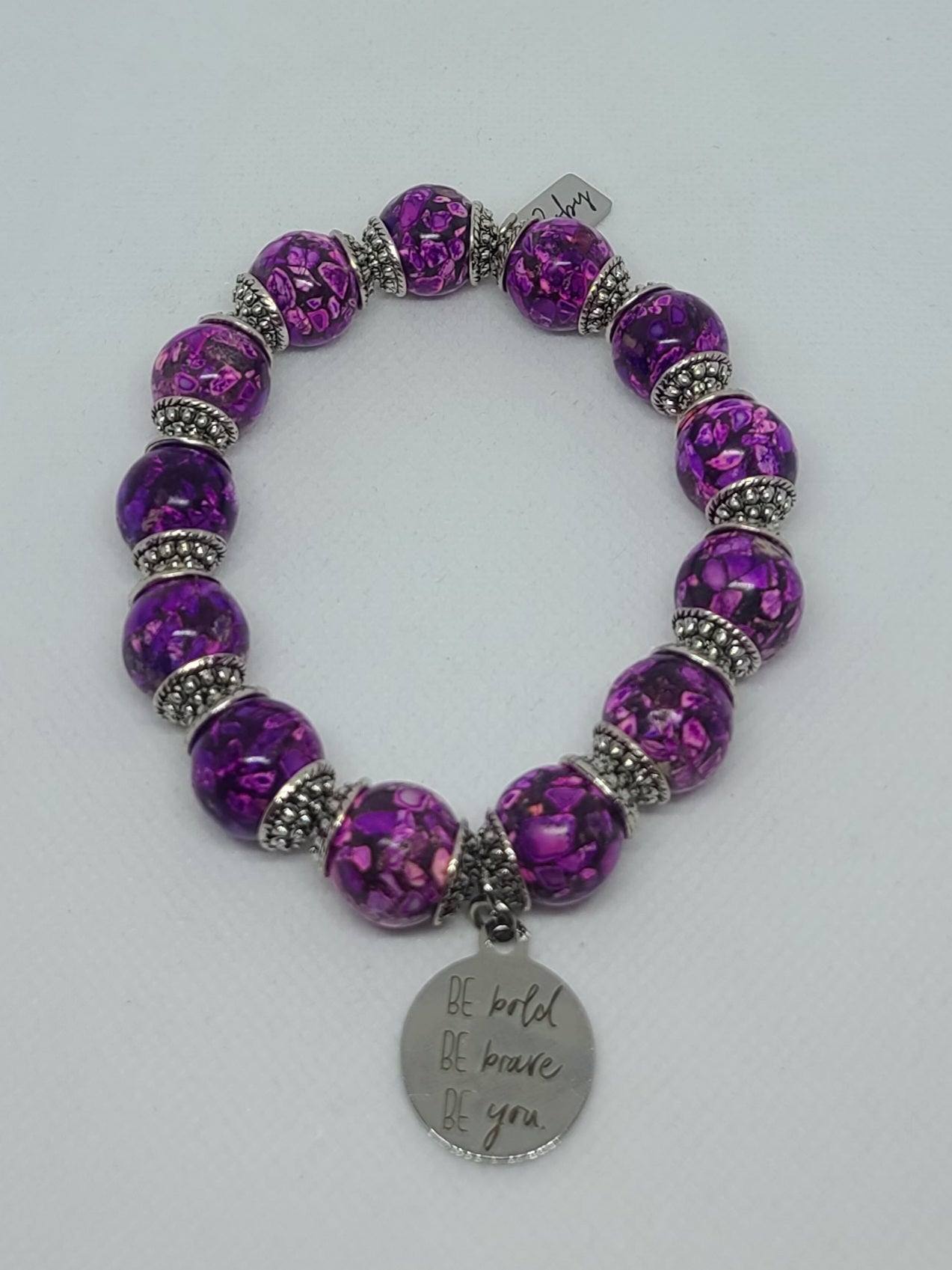 Purple Mosaic Howlite 14mm