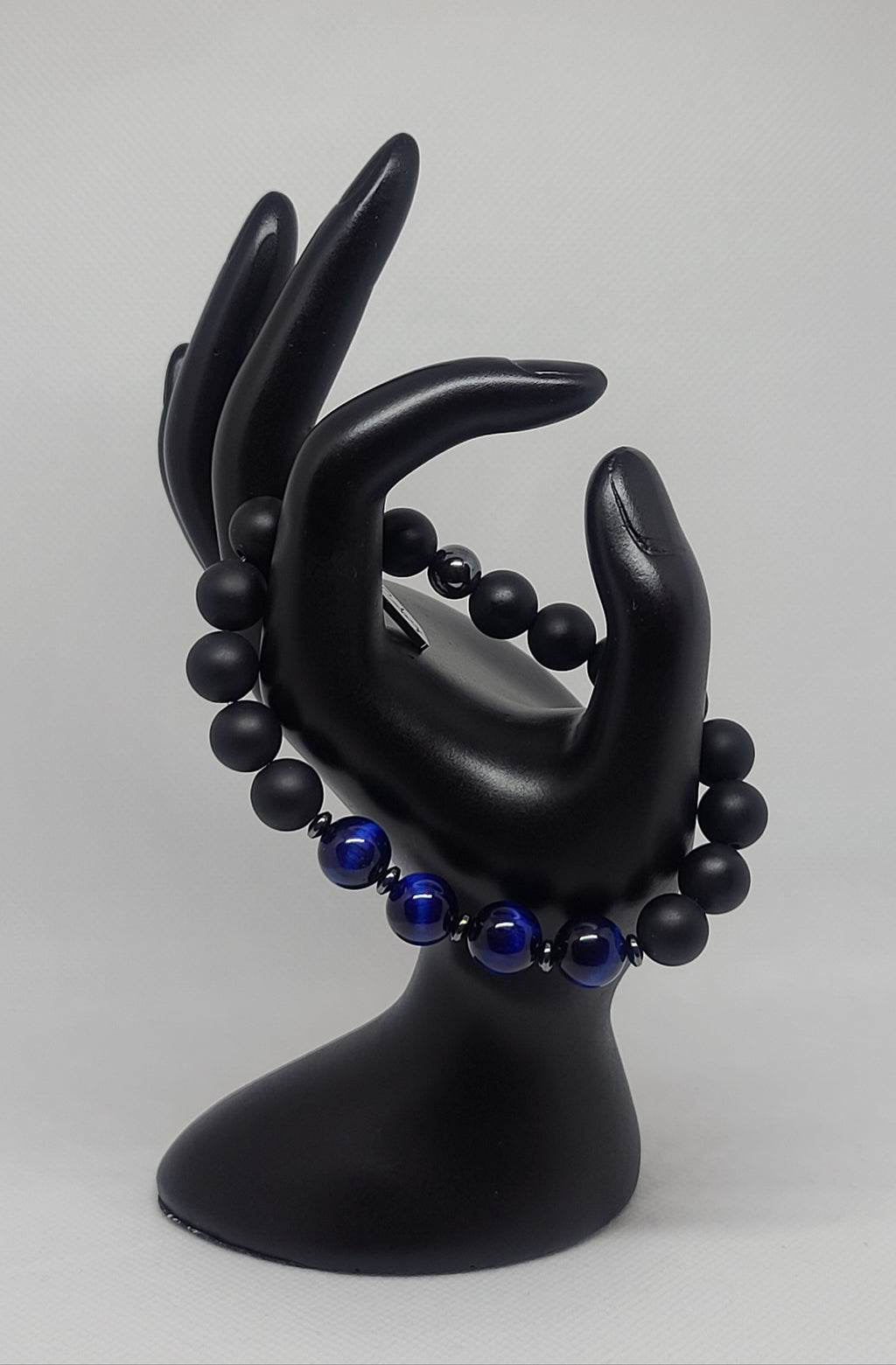 Matte Black Onyx & Blue Tiger's Eye 10mm