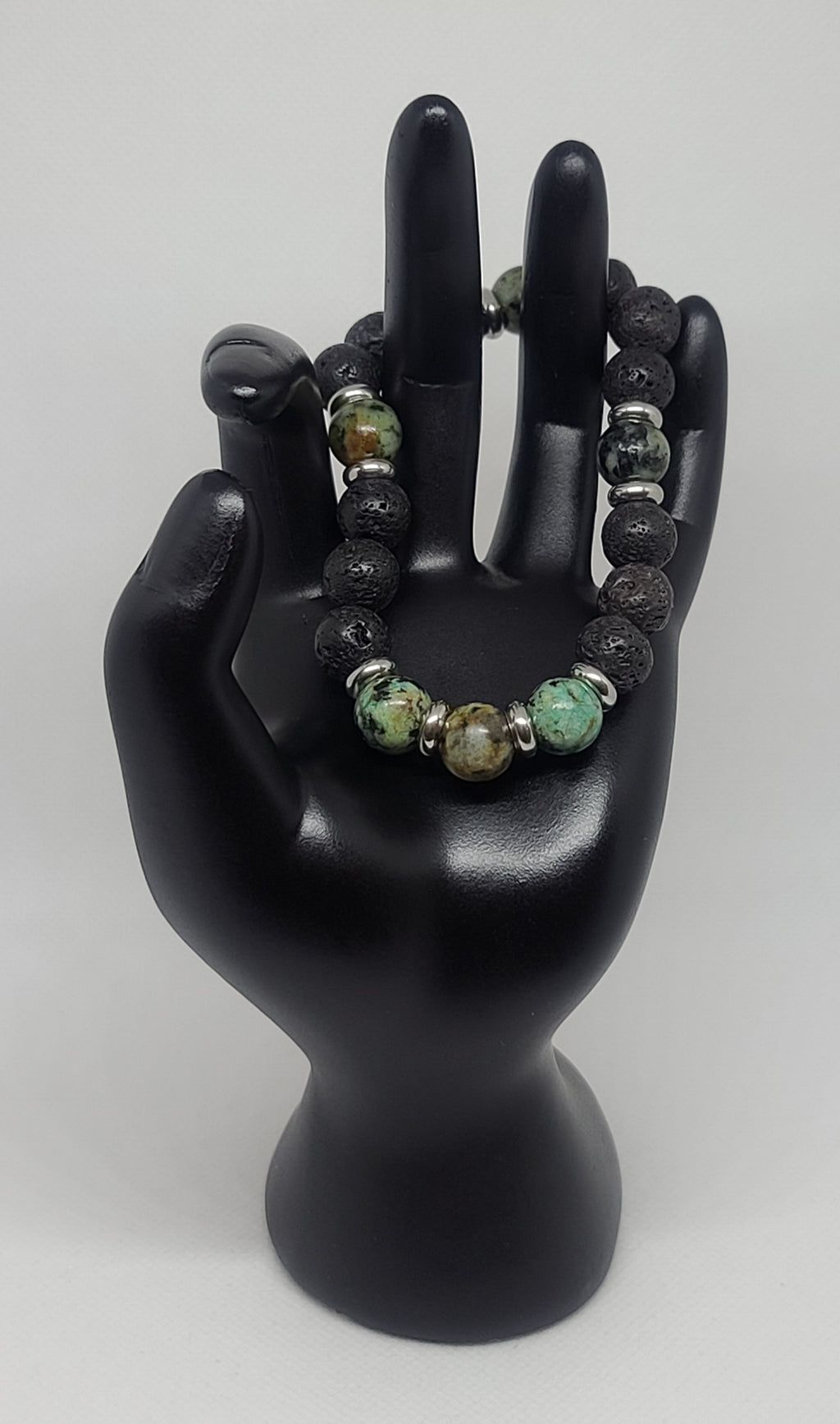Grade AAA African Turquoise & Lava Rock (Diffuser Beads) 10mm
