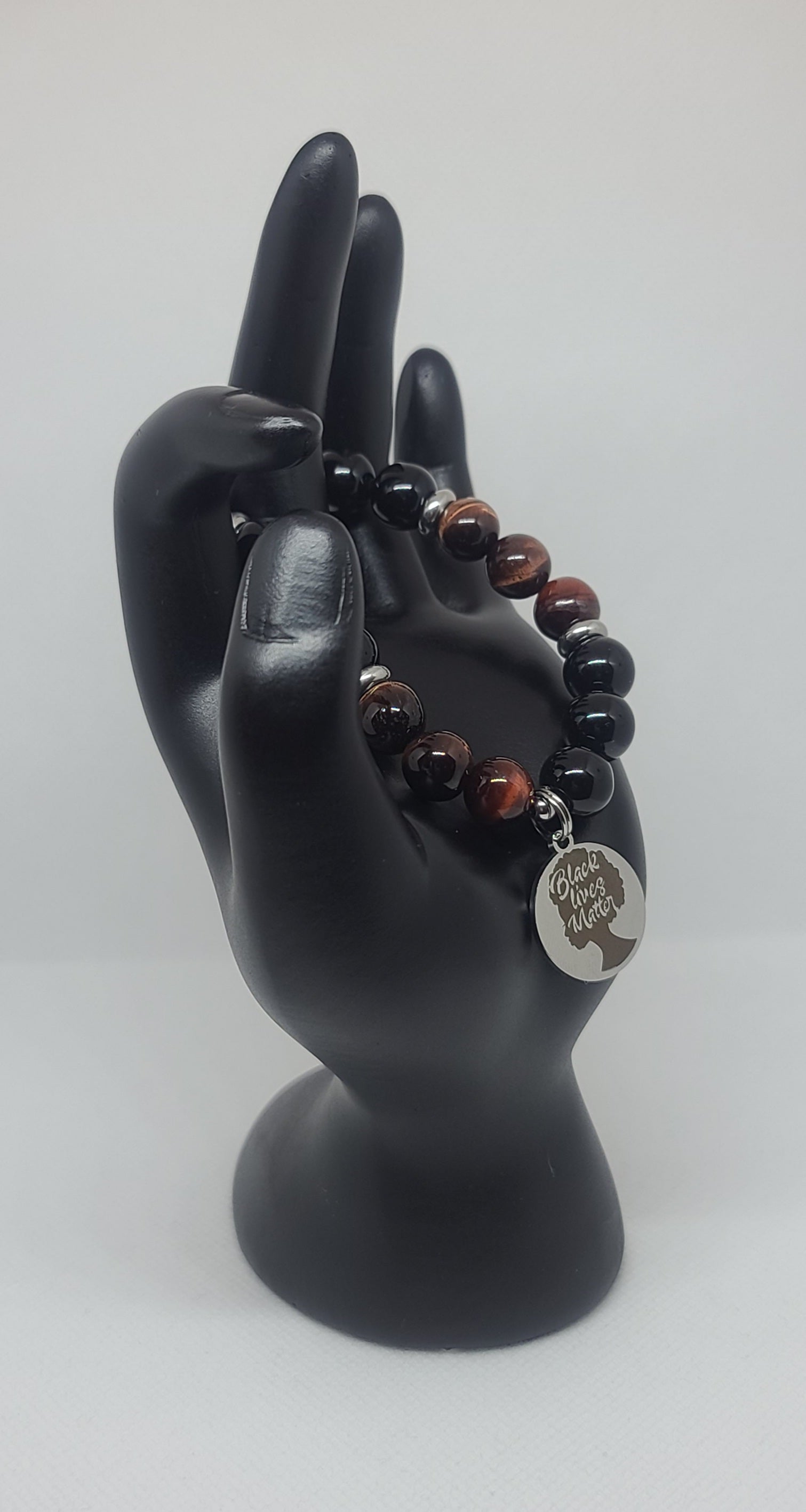 Black Onyx & Red Tiger's Eye 10mm