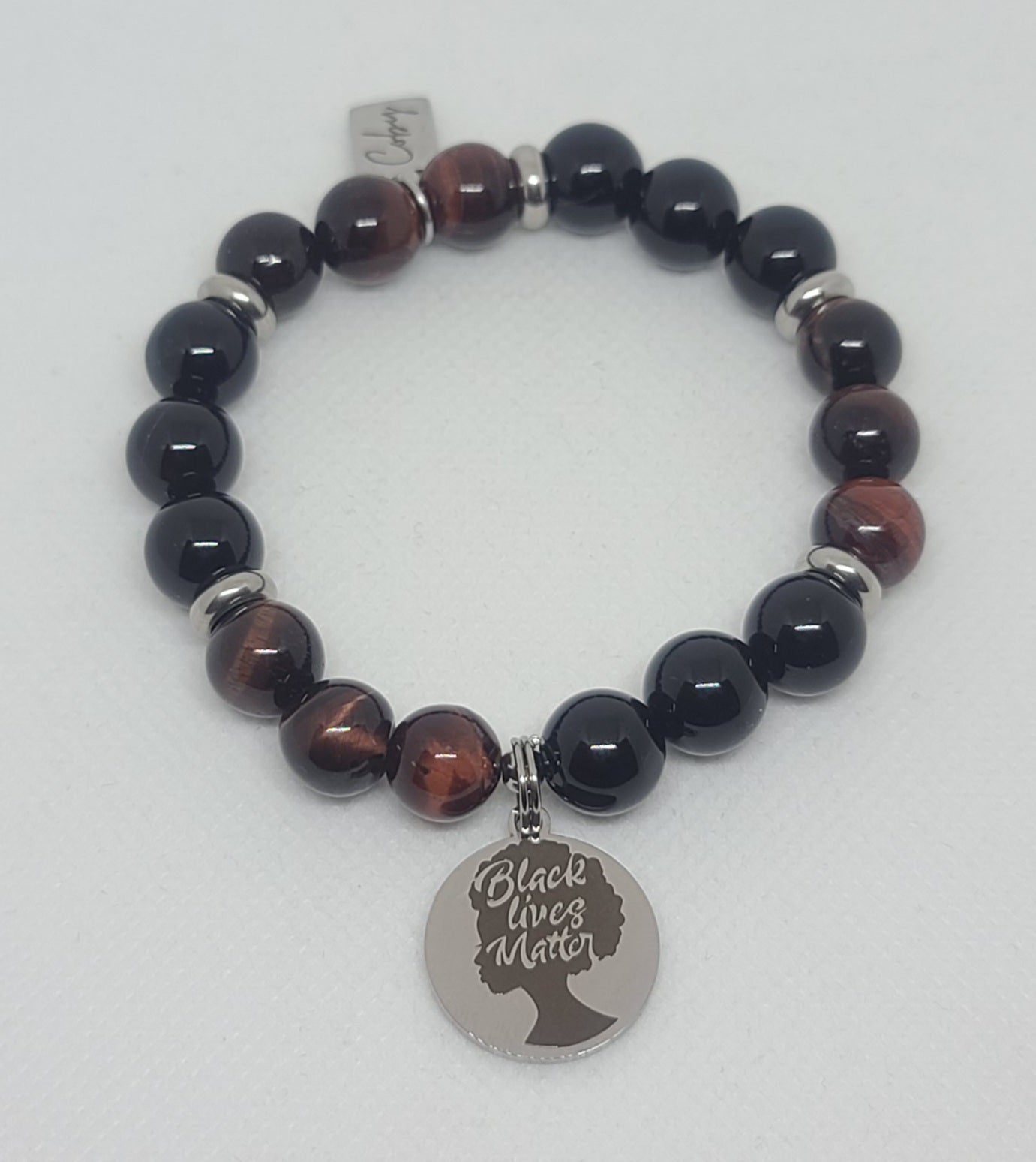 Black Onyx & Red Tiger's Eye 10mm