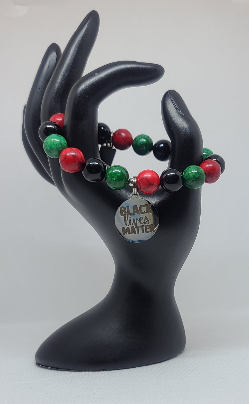 Black Onyx, Red Turquoise, Green Turquoise Jasper 10 mm