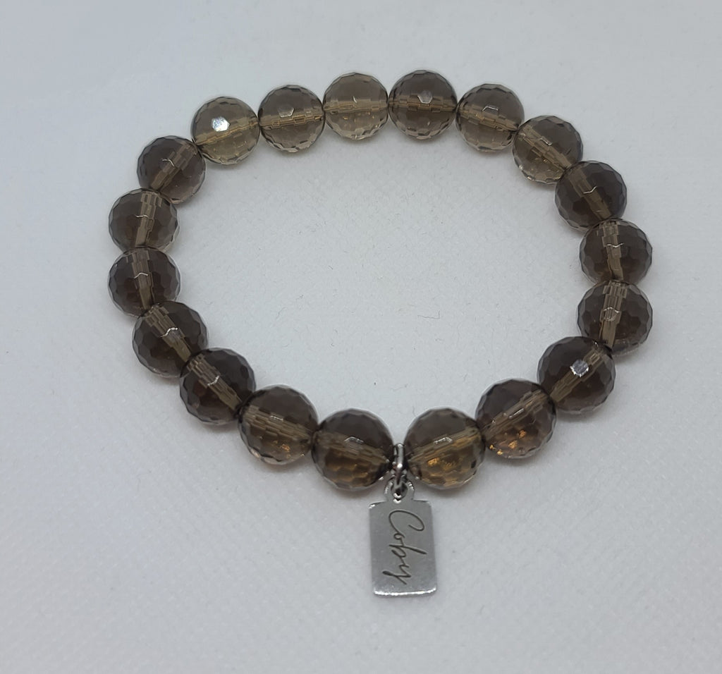 Smoky Quartz Micro Faceted 10mm