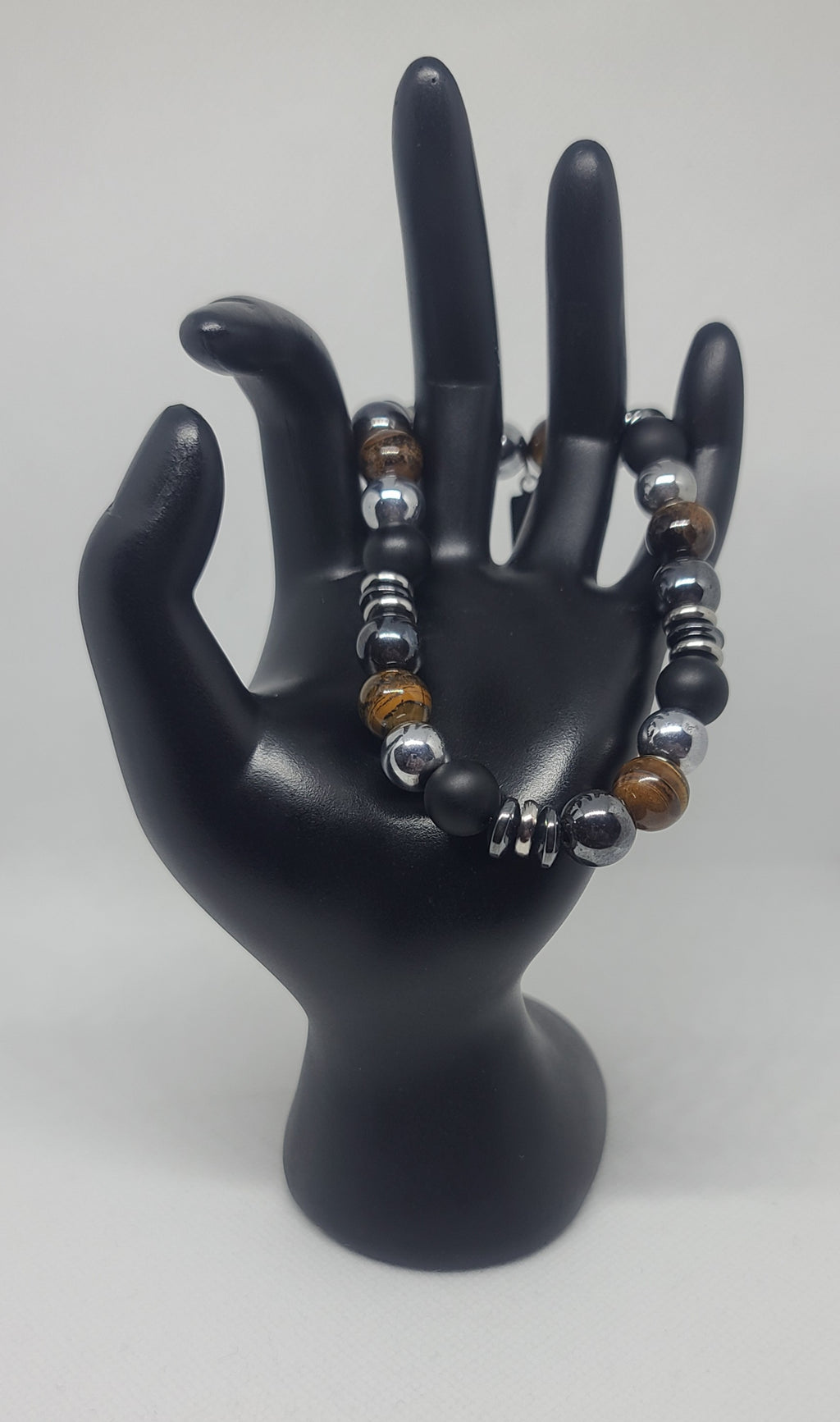 Matte Black Onyx, Hematite, Tiger's Eye 10mm