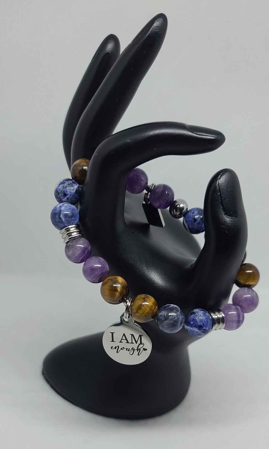 Sodalite, Chevron Amethyst, Tiger's Eye 10mm