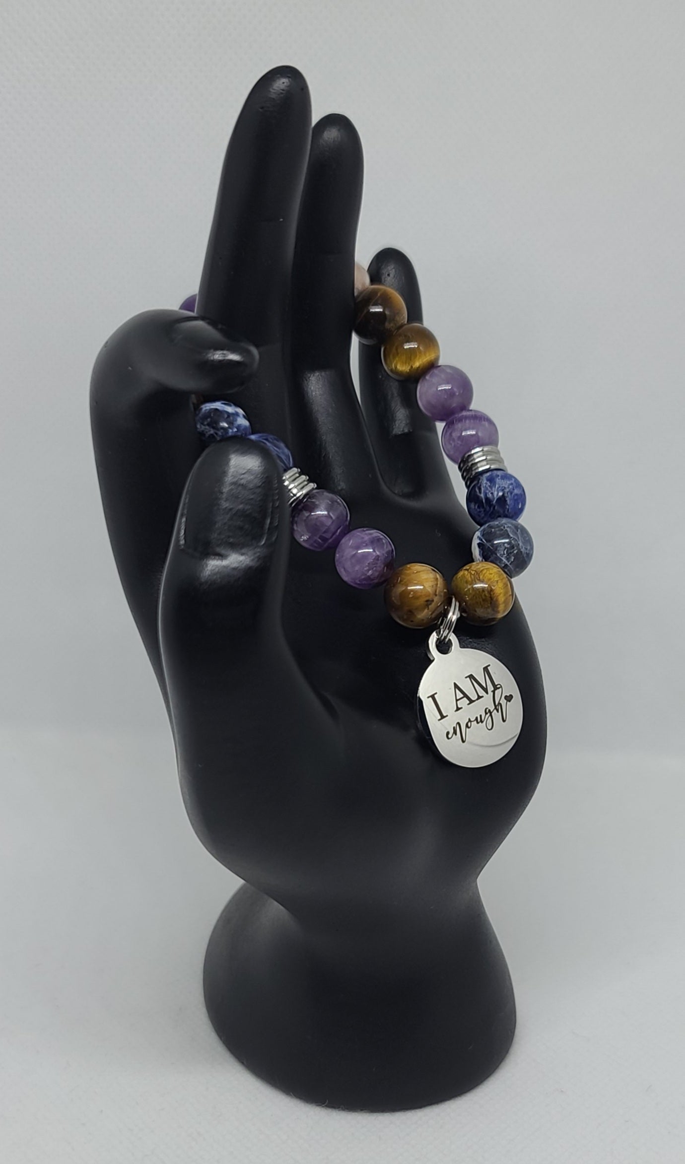 Sodalite, Chevron Amethyst, Tiger's Eye 10mm