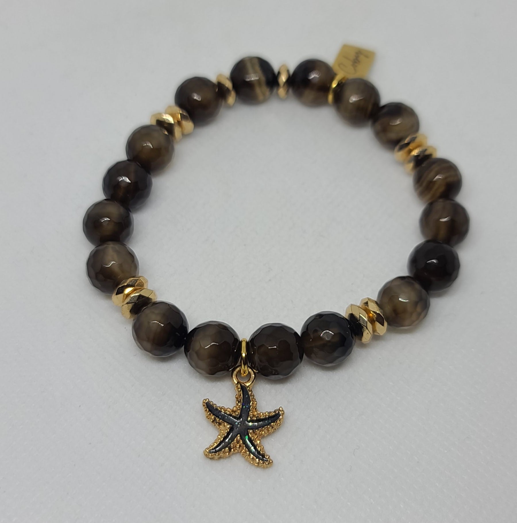 Dark Brown Agate Faceted 10mm