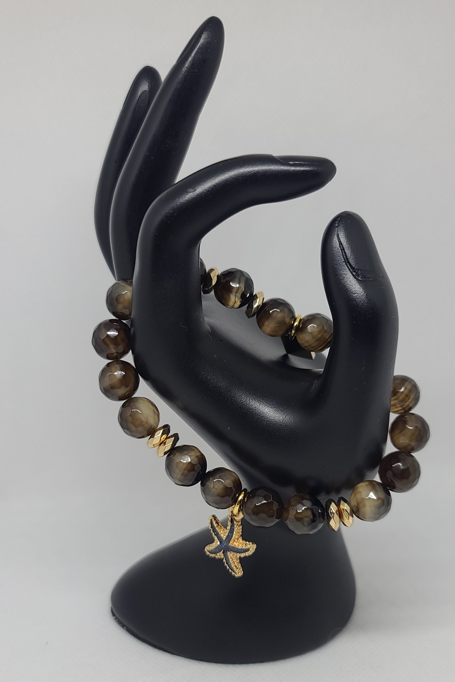 Dark Brown Agate Faceted 10mm