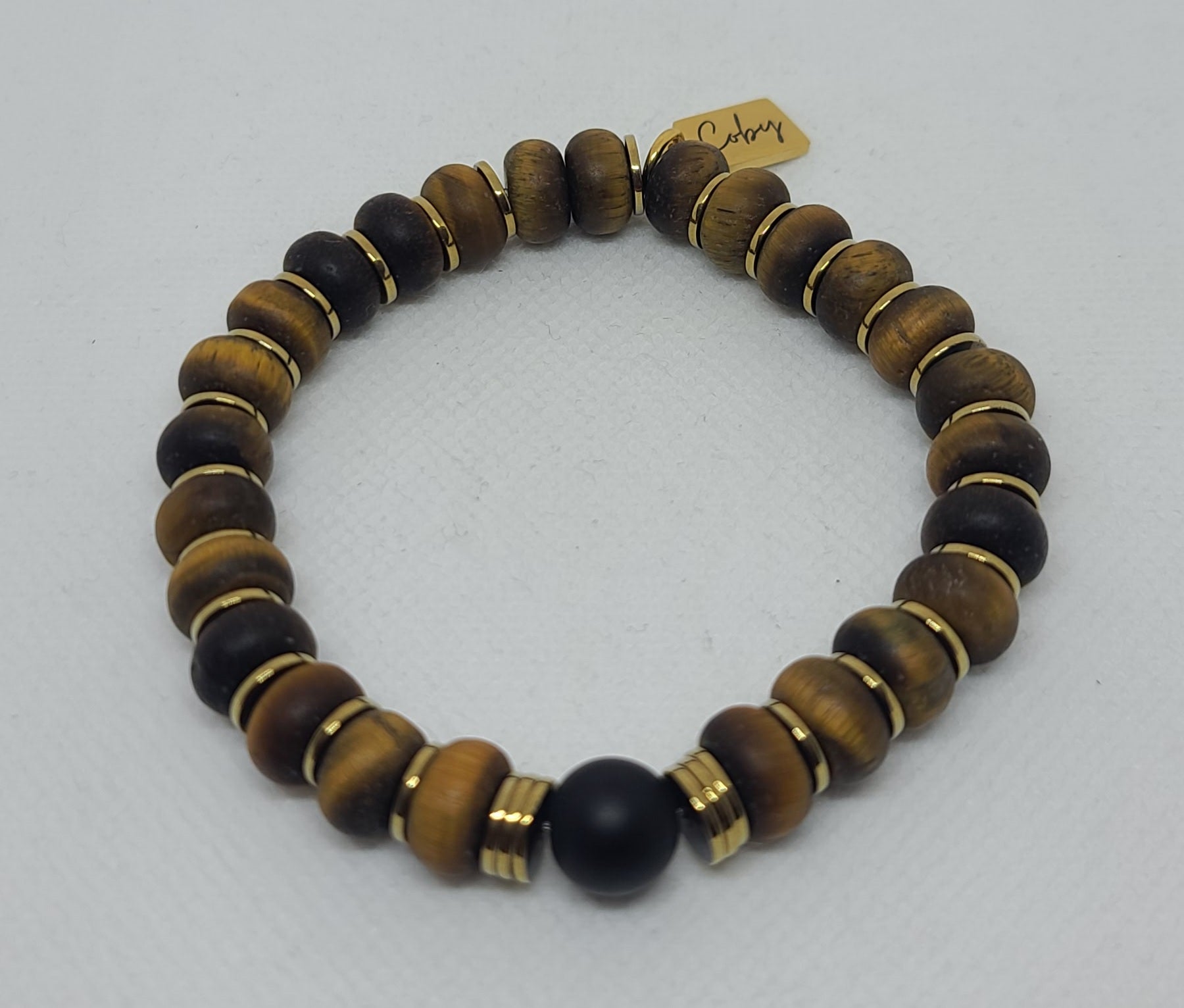 Grade A Matte Yellow Tiger Eye Rondelle 10x6mm