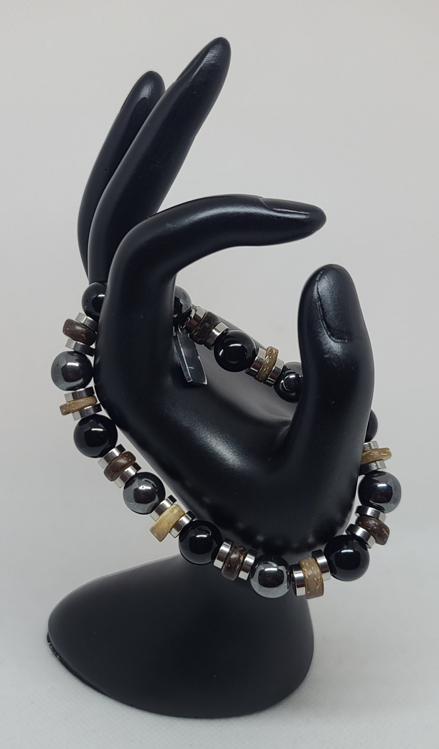 Black Onyx & Gunmetal Hematite 10mm