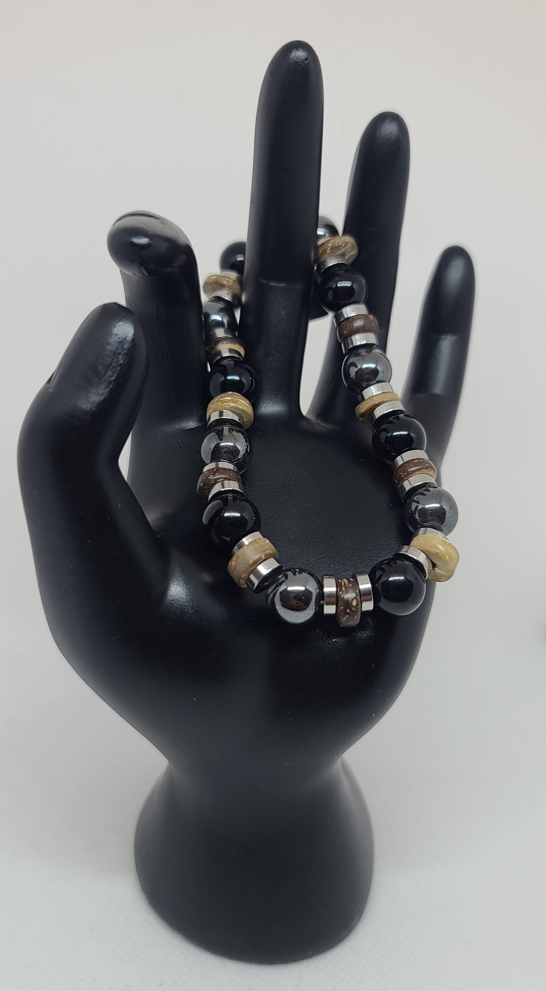 Black Onyx & Gunmetal Hematite 10mm