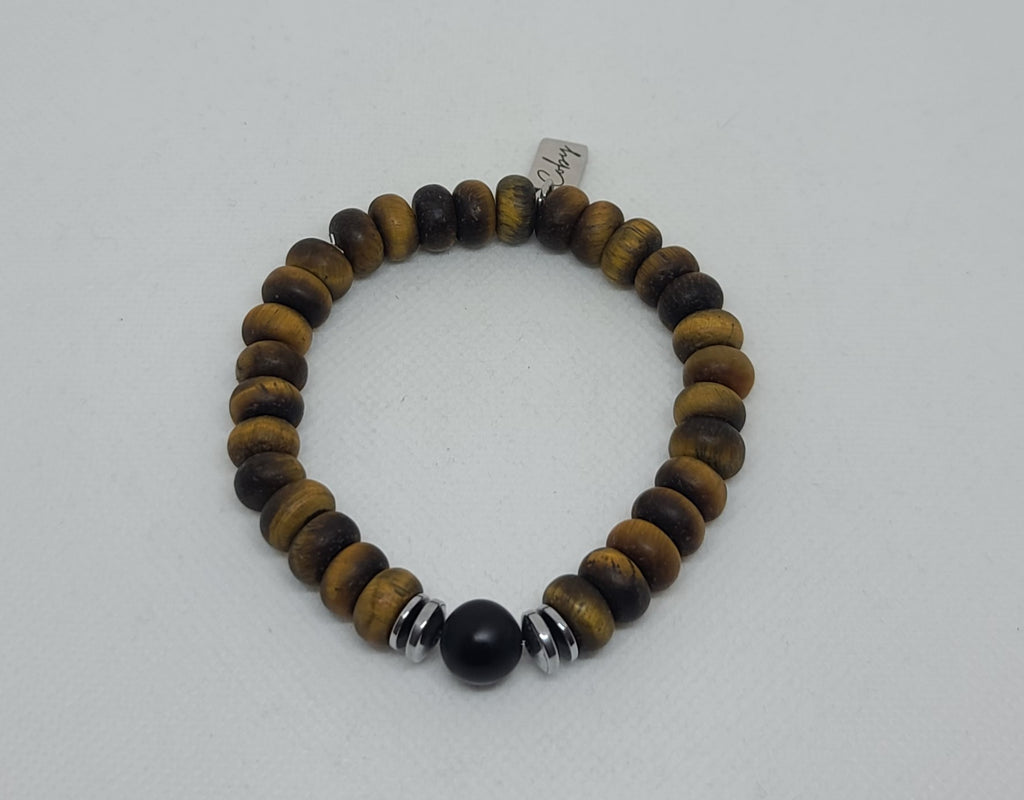 Grade A Matte Yellow Tiger Eye Rondelle 10x6mm
