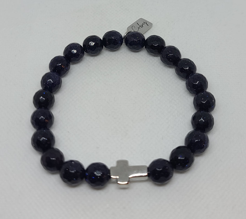 Blue Sandstone Faceted 10mm