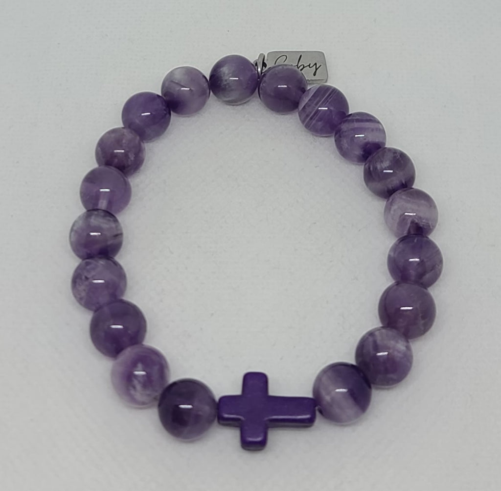 Chevron Amethyst 10mm