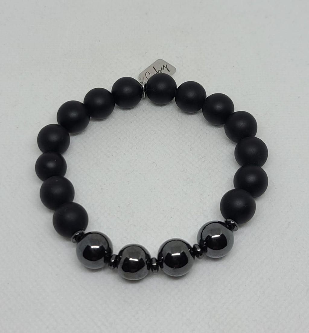 Black Matte Onyx & Hematite 10mm